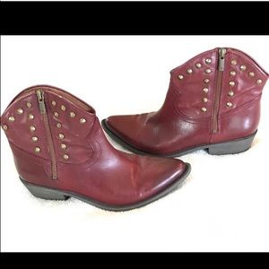 Lucky deep red leather boots